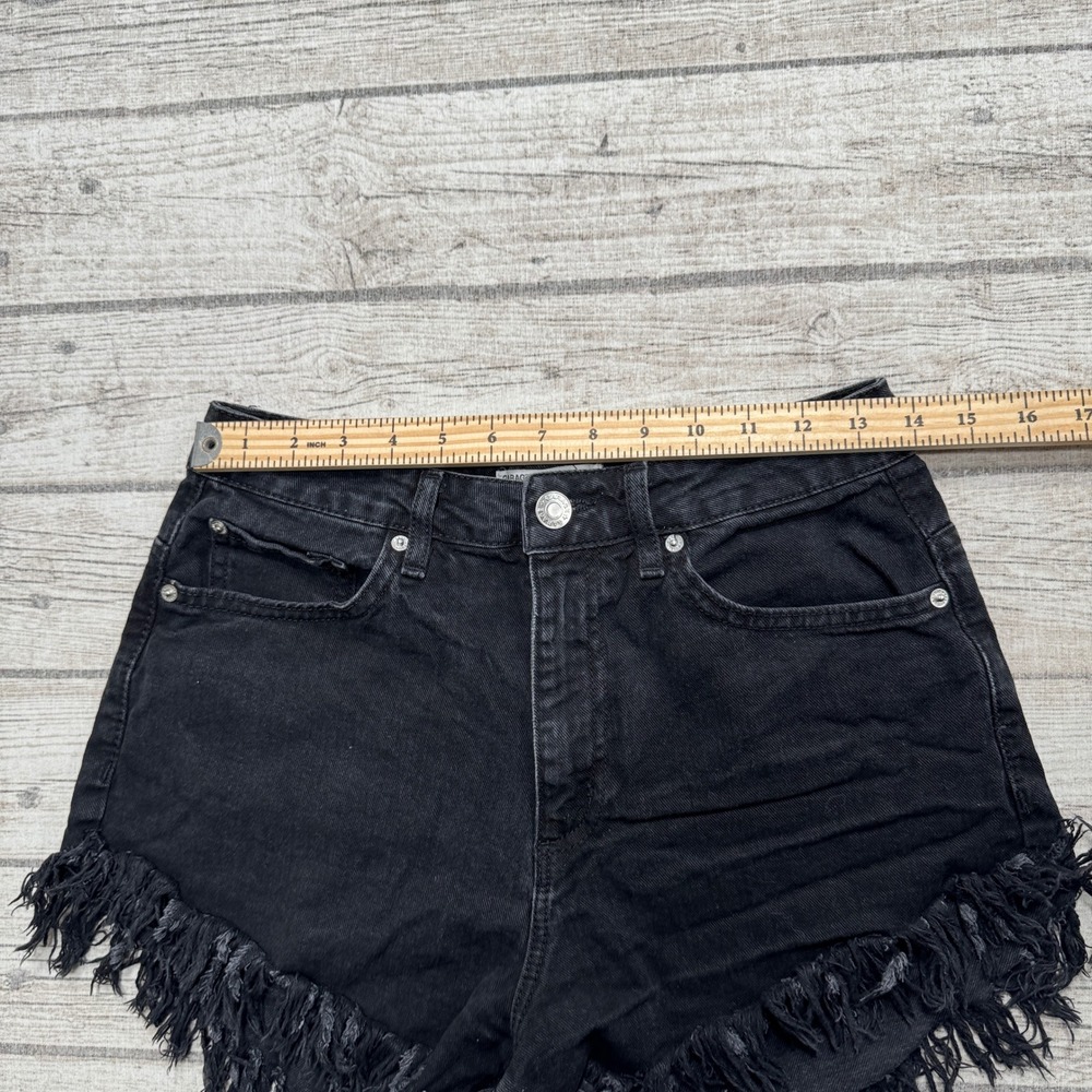 Garage Shorts Women's 27 Black Mini Festival Cheeky Cut Off Denim High Waisted - Picture 3 of 5